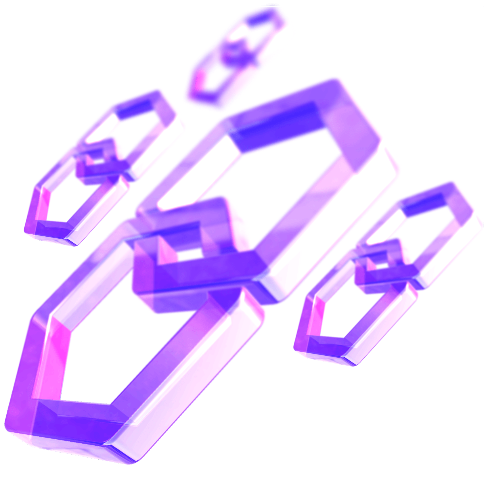 3D Blockchain Chain Links